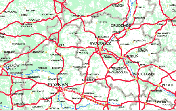 Area of Poland including Swidwin and Konin