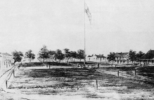 Artist's rendering of Fort Kearny