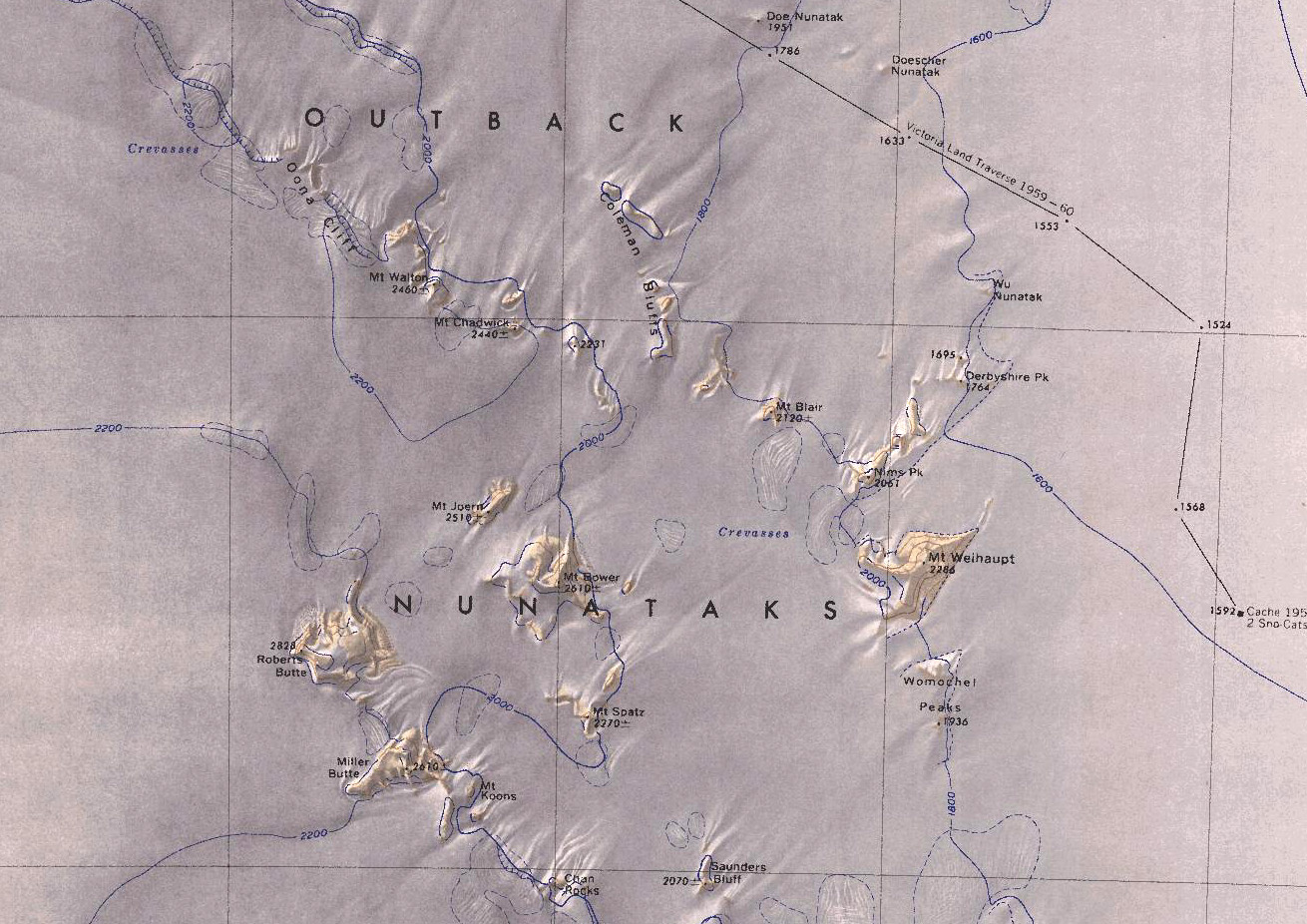 From USGS map entitled 'Welcome Mountain'. Nims Peak is just above Mt. Welhaupt.