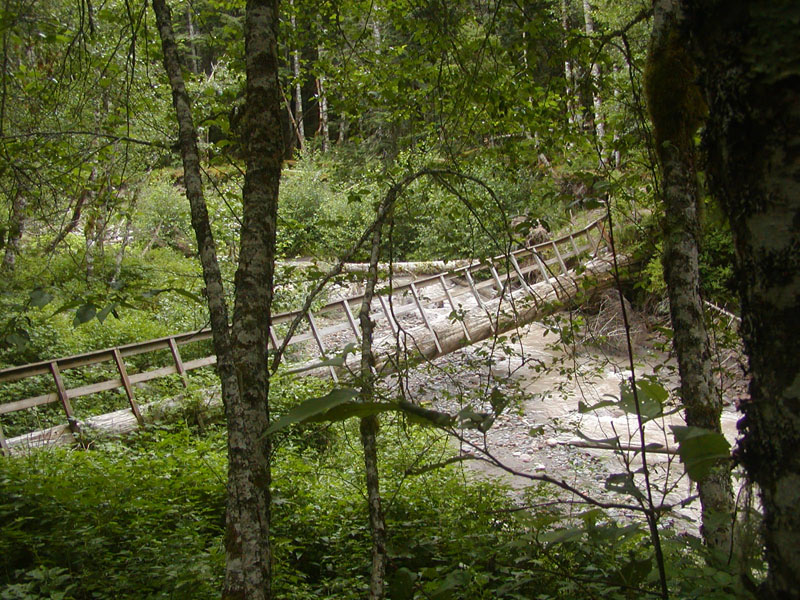 Old bridge crossing Muddy Fork