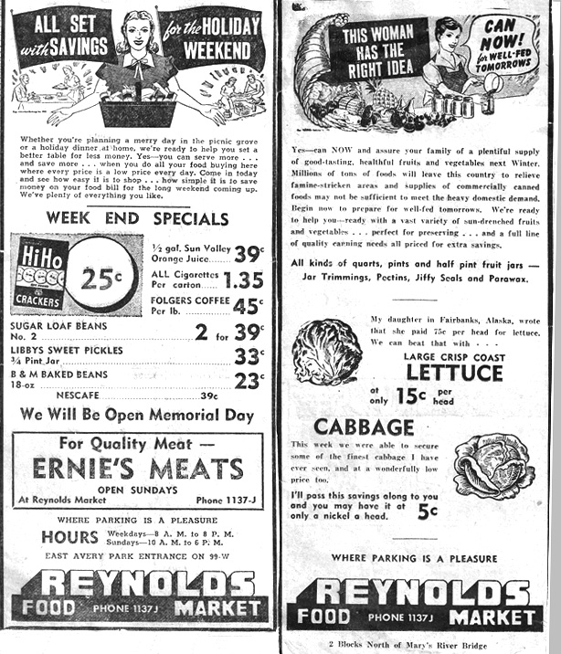 Reynolds Food Market Ad