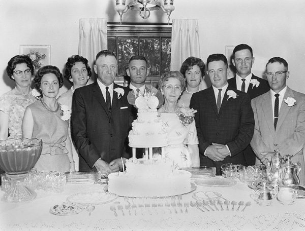 Russell and Ruth Adams at their 50th anniverary gathering.